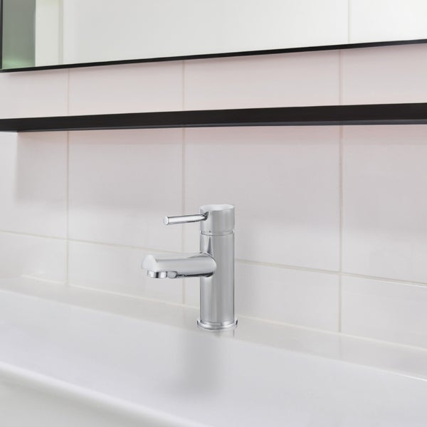 Home Deluxe - Waschtischarmatur FLOWY - Farbe: CHROME , 15 x 5,2 x 11 cm - Material Messing, Griff Zink, ⌀ 3,5 cm I Wasserhahn Mischbatterie Badarmatur