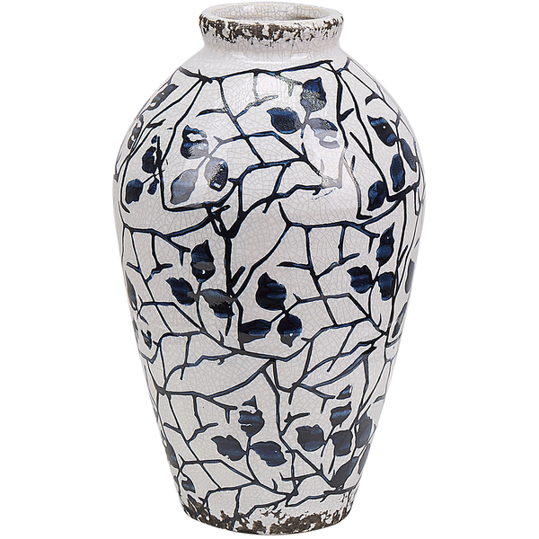 Blumenvase MALLIA Steinzeug 22 cm Weiß