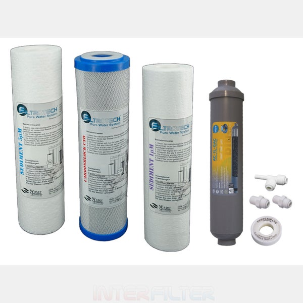 Set mit Wasserfilterkartuschen und Zubehör für Wasseraufbereitungssysteme