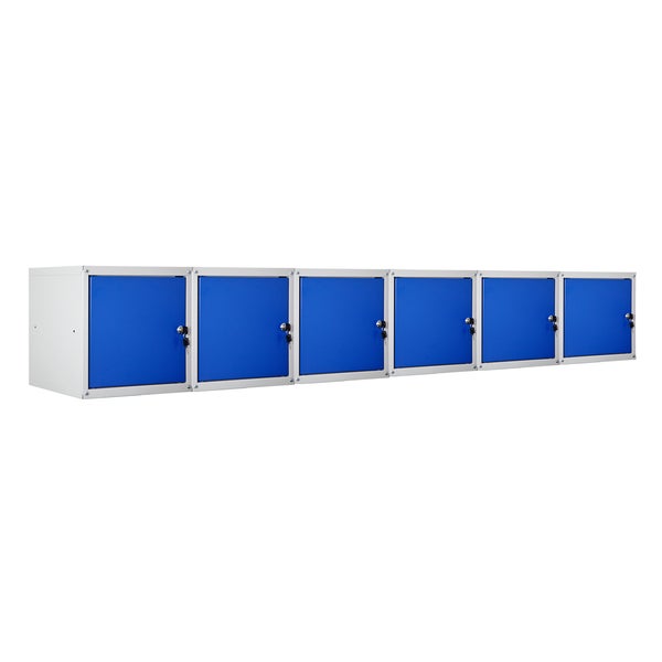 PROREGAL Mega Deal 6x Schließfachwürfel Cubic HxBxT 35 x 35 x 35 cm Grau-Blau