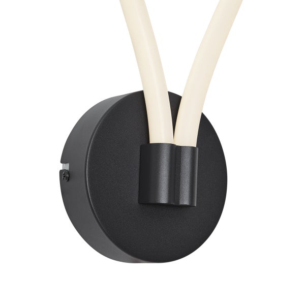 Schwarze LED Wandleuchte mit zwei Leuchtarmen