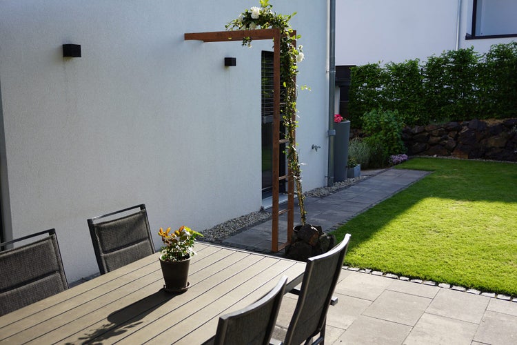 Wandrosenbogen ELEO Sorrento 117x37x230 cm Metall unbeschichtet - Edelrost