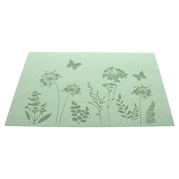 FRANK FLECHTWAREN | Platzmatte Blumenwiese, 4er Set, 45 x 30 cm, FILZ AUS PET