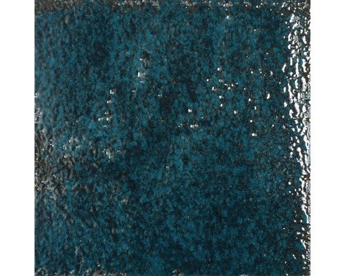 Steingut Wandfliese Alma blau 15x15cm glänzend
