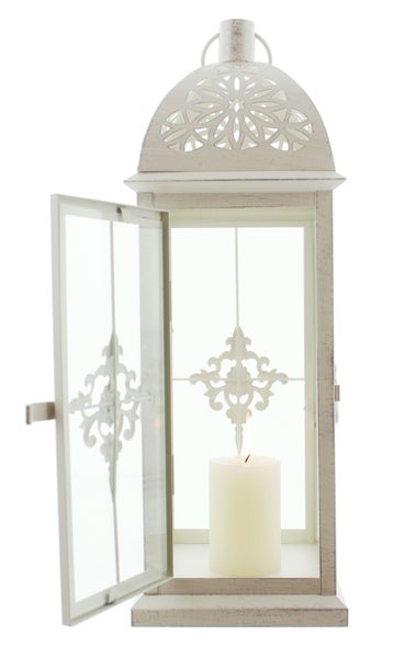 FRANK FLECHTWAREN | Laterne Barock, METALL, GLAS, 14 x 14 x 39 cm, ohne Kerze
