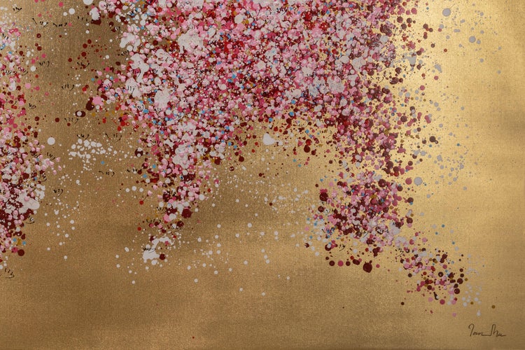 Handgemaltes Gemälde Acrylfarbe 120x80cm Rosa