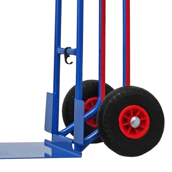 PROREGAL Sackkarre RAGNAR mit XXL klappbarer Schaufel | HxBxT 117x62,5x62cm | Tragkraft 250kg | Pannensichere Räder | Stahl | Blau