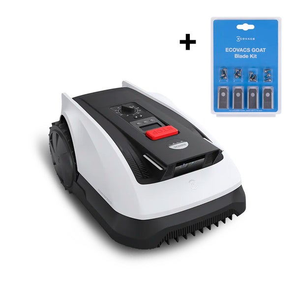 Mähroboter Ecovacs GOAT inklusive passendem Ersatzmesser Set.