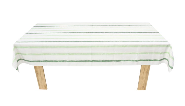 FRANK FLECHTWAREN|Tafeldecke Green Stripes, 140 x 240 cm, POLYESTER, TEFLON