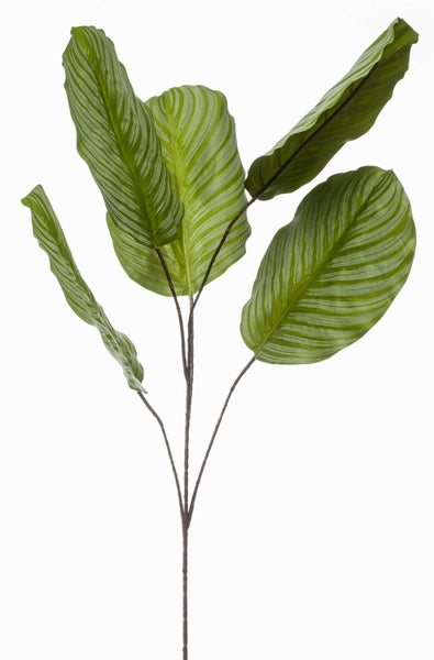 Künstliche Blume mit weißen Blütenblättern, grünem Fruchtstand und grünem Stiel für Dekorationen.