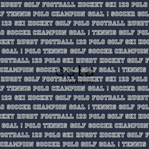 Textildesign mit Sportmotiven und Zahlen