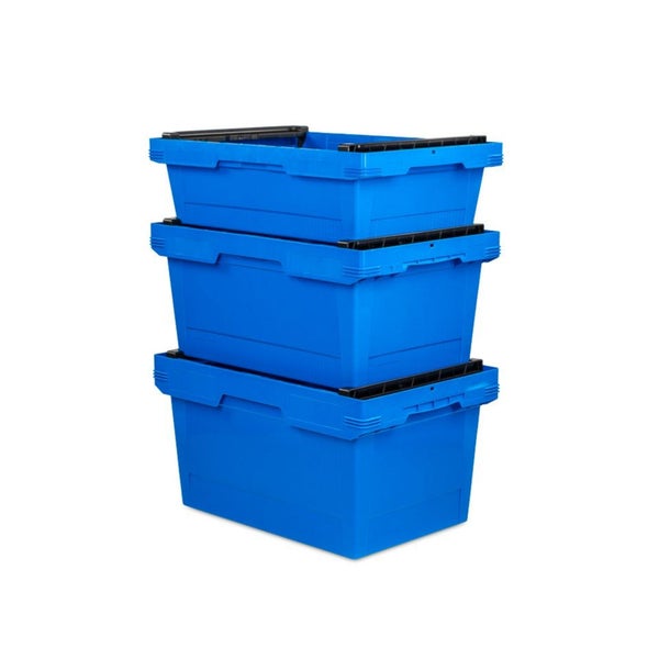 PROREGAL Conical Mehrweg-Stapelbehälter mit Stapelbügel Blau HxBxT 27,3 x 40 x 60 cm 47 Liter Lagerbox Eurobox Transportbox