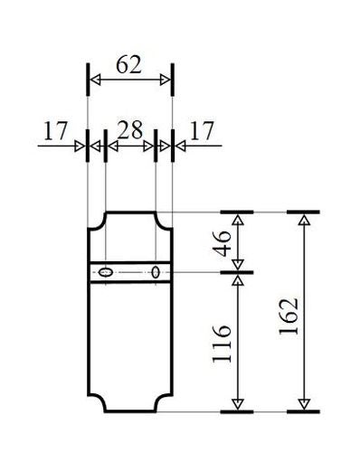 Technische Zeichnung mit Maßangaben