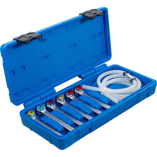 Bremsentlüftungsschlüssel-Satz im blauen Koffer mit Schlauch