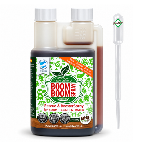 BioTabs Boom Boom Spray Pflanzenstärkungsmittel Konzentrat zur Pflanzenrettung mit Dosierpipette in einer Flasche
