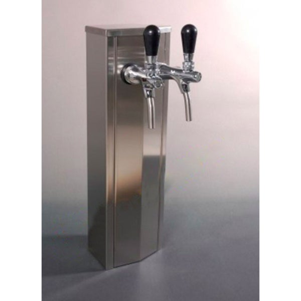 Schanksäule, Bierzapfsäule, Edelstahl, 2-leitig