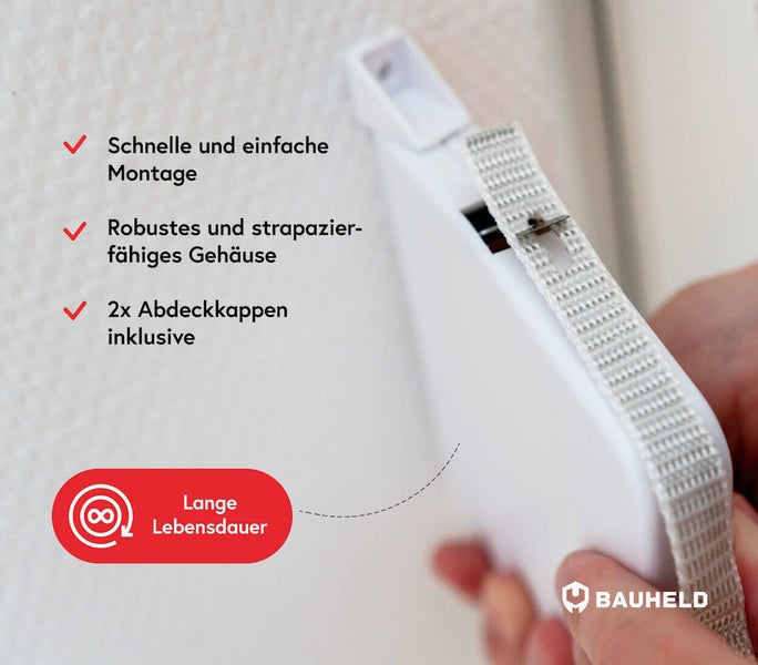 Rollladen Gurtwickler mit einfacher Montage, robustem Gehäuse, zwei Abdeckkappen und langer Lebensdauer