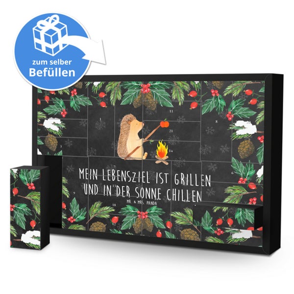 Mr. & Mrs. Panda Befüllbarer Adventskalender Igel Grillen - Schwarz