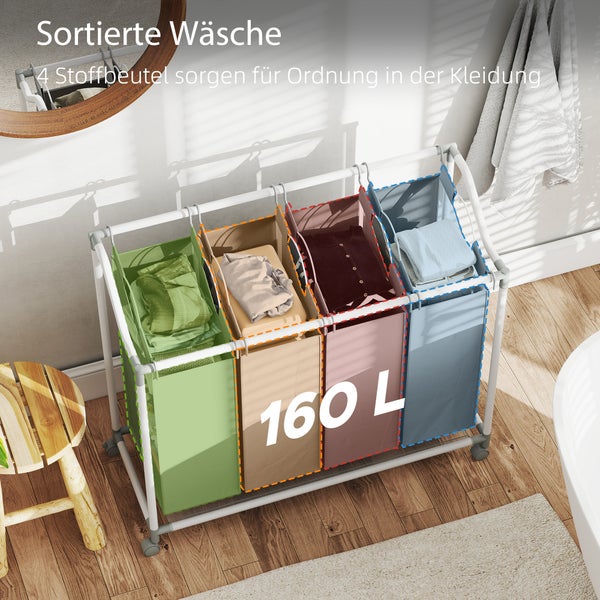 Wäscheständer mit abnehmbaren Wäschekörben im Badezimmer