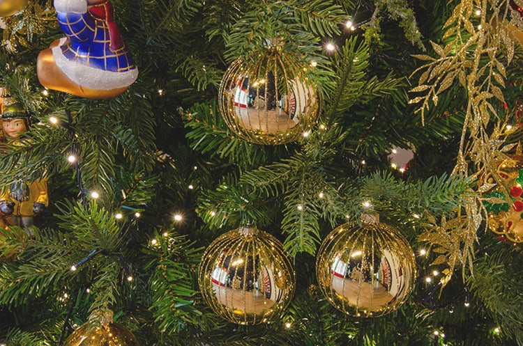 Gold glanz 8cm Glaskugel mit goldenen Linien (6 Stück) (GMK), 6 Stck., Weihnachtsbaumkugeln, Christbaumschmuck, Weihnachtsbaumanhänger