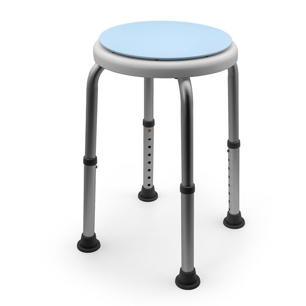 Hocker mit runder Sitzfläche und höhenverstellbaren Beinen