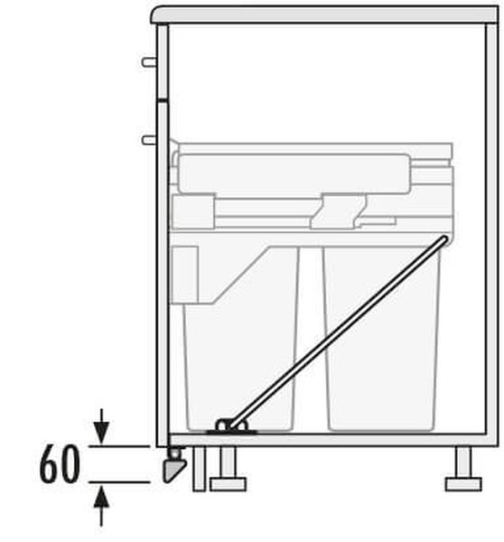 Magnetischer Schnäpper für Möbel mit Metallgegenplatte und Befestigungsschnur