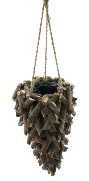 Dekoleidenschaft Pflanzenampel aus Rattan, braun, Ø 20 cm, Blumenampel für Drinnen & Draußen, Hängeampel für Balkon & Garten, Hängeblumentopf, Gartendeko zum Aufhängen