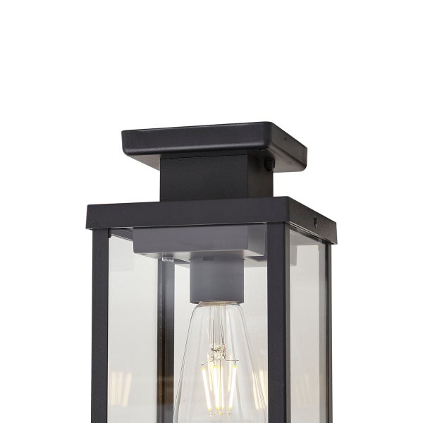 Moderne Außenwandleuchte mit Glasgehäuse und Glühbirne für die Beleuchtung von Hausfassaden