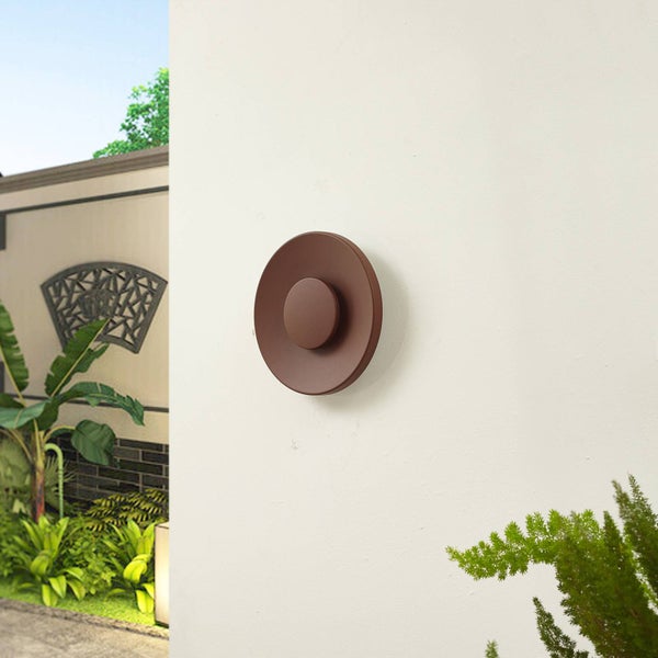 Lucande LED Wandleuchte außen Kayana (Modern) in Braun aus Aluminium (1 flammig, ) - Außenwandleuchten Wandlampe Led Außenlampe Outdoor für Außenwand/Hauswand Haus Terrasse & Balkon