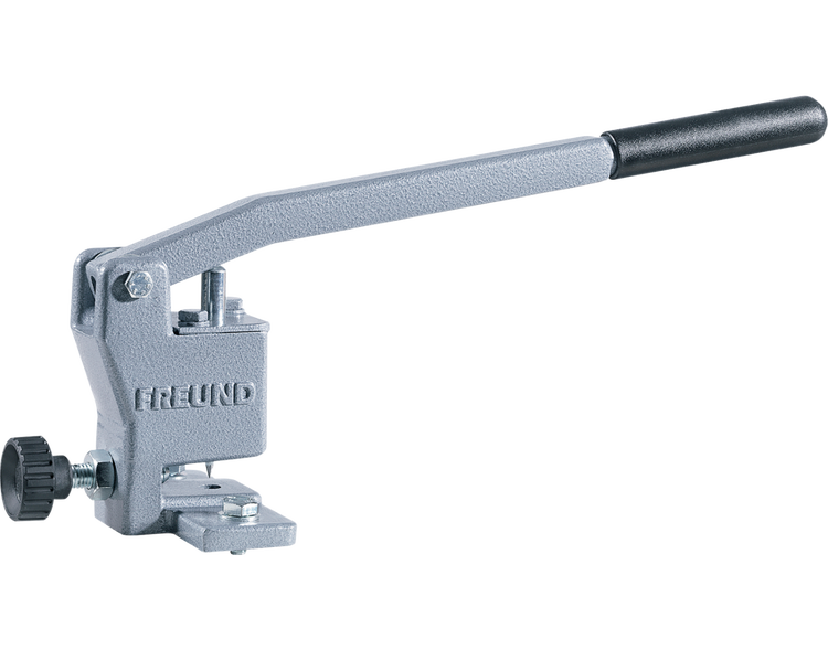 Freund Schiefer-Lochschere aus Metall mit langem Hebel und schwarzem Griff zum Stanzen von Schieferplatten.