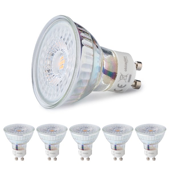 Oktaplex Lux GU10 Stufenlos Dimmbar 6er Set LED 2700K Warmweiß 400lm 5W 230V