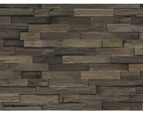 Holzverblender Teak Reclaimed Charred 20x50 cm