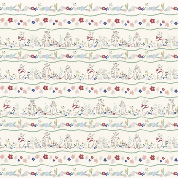 Tapete mit Winnie Puuh, Tigger, Ferkel und I-Aah Design