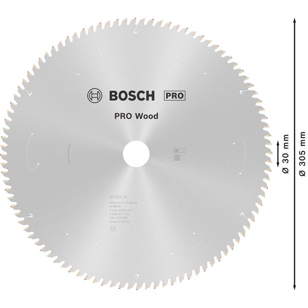 Bosch PRO Wood cordless Blatt für Kreissägen 305 x 2,2 x 30 mm - 2608837742