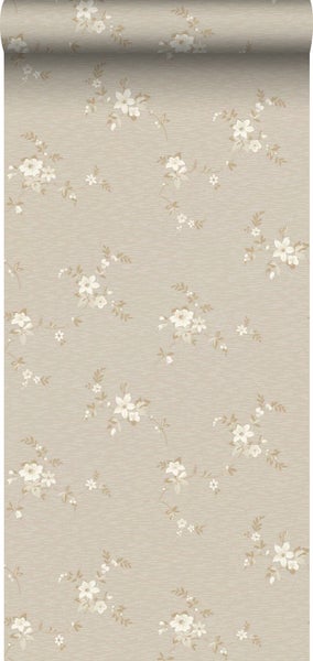 Borastapeter Tapete Blumen Hellbraun - 53 cm x 10.05 m - 660941
