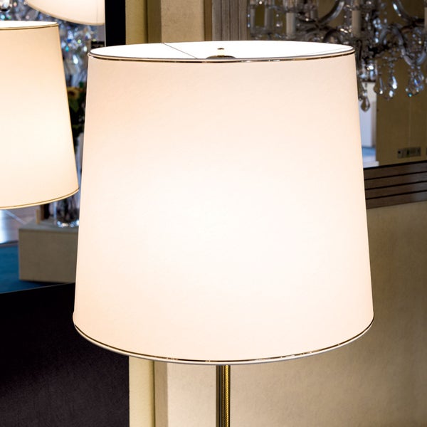Klassischer runder Lampenschirm aus Stoff fuer Stehlampe