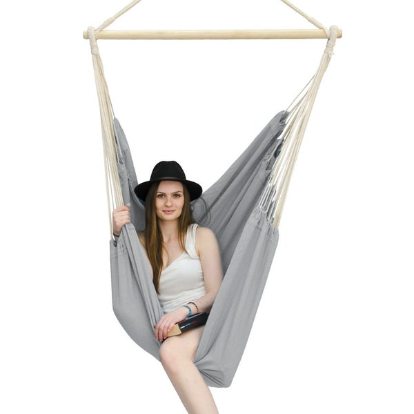 XXL Hängesessel Relaxsessel 185x130cm bis 150kg in Lilac Grau