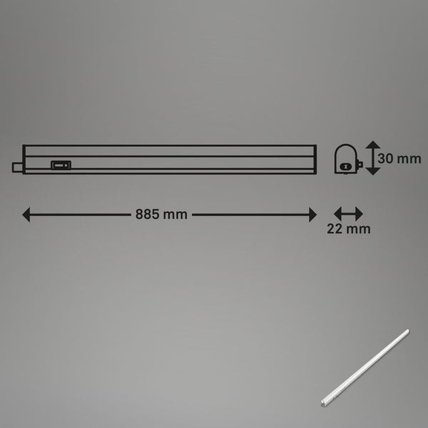 LED-Unterbauleuchte BRILONER LEUCHTEN TOOK, 10 W, 1100 lm, IP20, weiß, Kunststoff, 87,3 x 2,2 x 3 cm