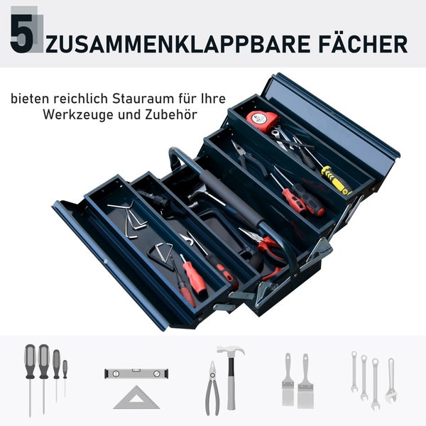 DURHAND, Werkzeugkasten, Werkzeugkoffer, 57L x 21B x 41H cm, Stahl (SPCC), Dunkelgrün