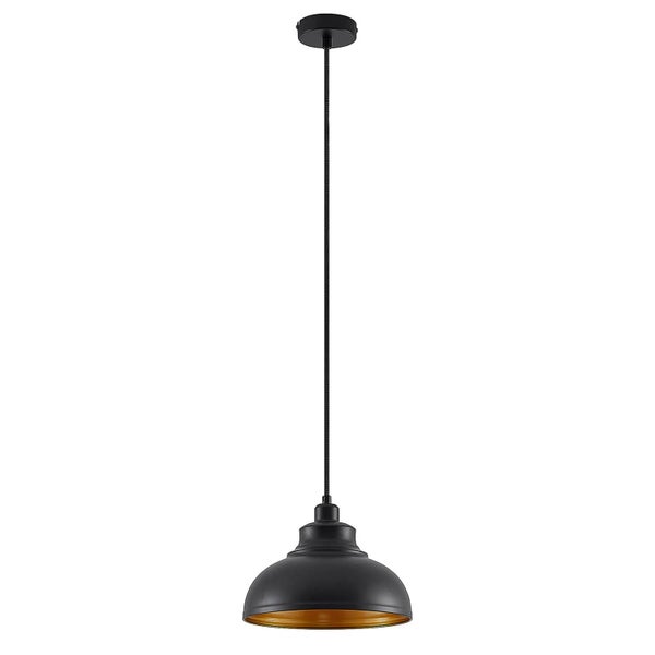 Lindby Pendelleuchte Emna (Retro, Vintage Antik) in Schwarz aus Metall (1 flammig E27) - Deckenlampe Esstischlampe Hängelampe Hängeleuchte Wohnzimmerleuchte
