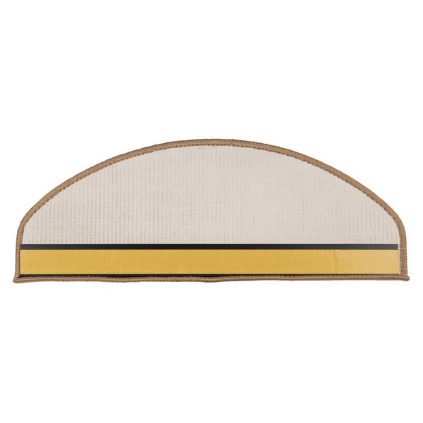 FLOORDIREKT Stufenmatte aus Sisal - Pure Nature - Umkettelt & Selbstklebend - Natur - 23,5 x 65 cm - Halbrund