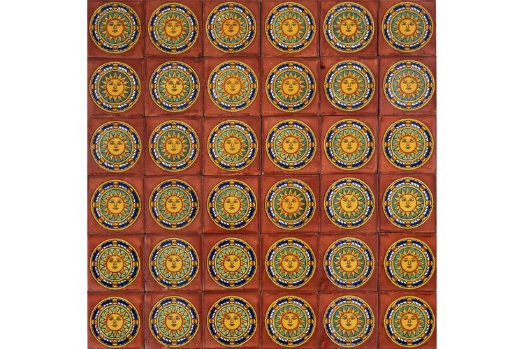 Fliesen mit Sonnenmotiv für Wandgestaltung