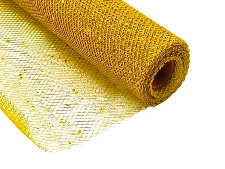 LAALU Rolle Netz mit Glitter Gold 36 cm x 5 m