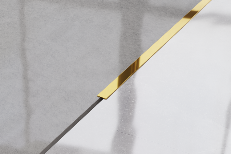 Detailansicht eines Duschwandprofils mit Zierelement