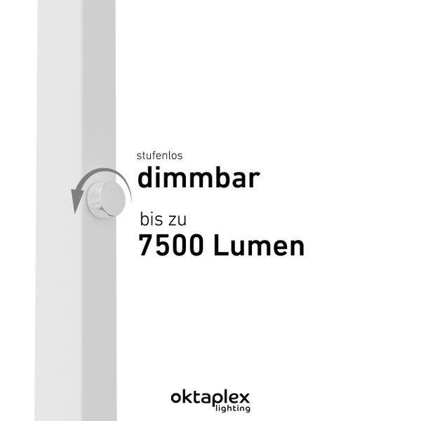 Malmö Büro Stehlampe 4000K dimmbar Aluminium 7500lm Tageslicht Deckenfluter 60W flexible Arbeitsplatzbeleuchtung für Büros