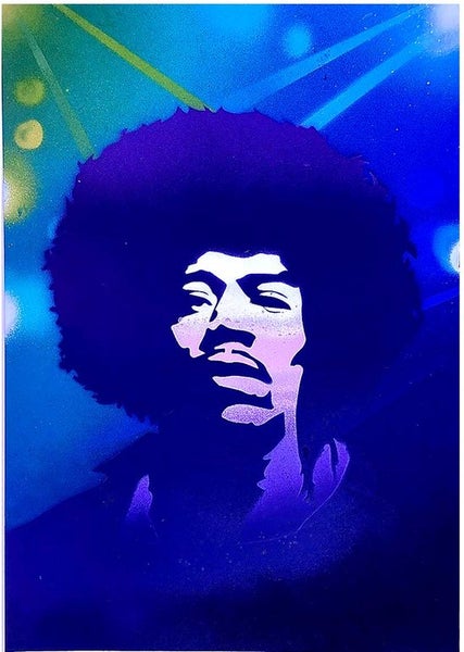 Jimi Hendrix Schablone - 2 Schichten Kunststoff A3 Schablone