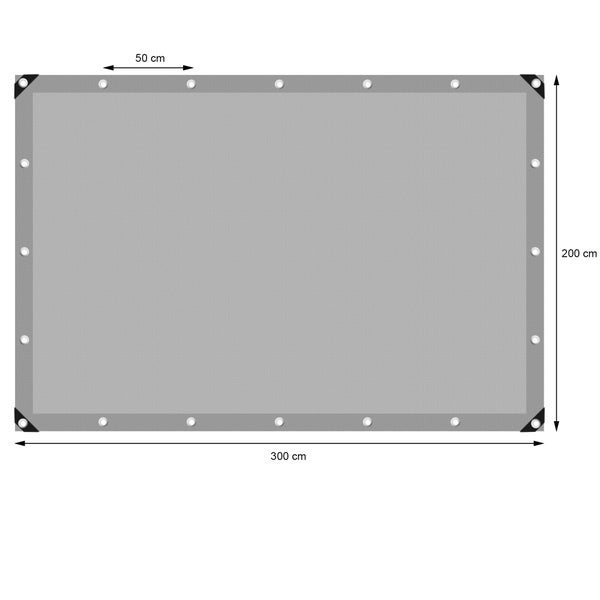 ECD Germany Abdeckplane Gewebeplane mit Ösen 2x3m 6m² 260g/m² Grau aus Polyethylen Schimmelresistent Wasserdicht Reißfest Schutzplane Bootsplane Gartenplane Holzplane Plane für Gartenmöbel Pool Auto