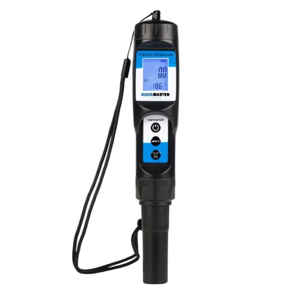 Aqua Master P110 Kombomessgerät – EC, pH & Temperatur, vorkalibriert, austauschbare Elektroden, für Nährstofflösungen, Teiche & Schwimmbäder