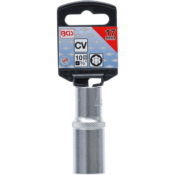 BGS Steckschlüssel-Einsatz Super Lock tief Antrieb Innenvierkant 10 mm (3/8) SW 17 mm - 2607