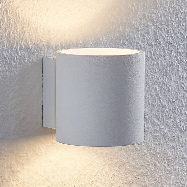 Lindby Wandleuchte, Wandlampe Innen Mirza (Modern) in Weiß aus Aluminium (1 flammig G9) - Wandstrahler Wandbeleuchtung Schlafzimmer / Wohnzimmer Licht nach oben & unten Wohnzimmerleuchte